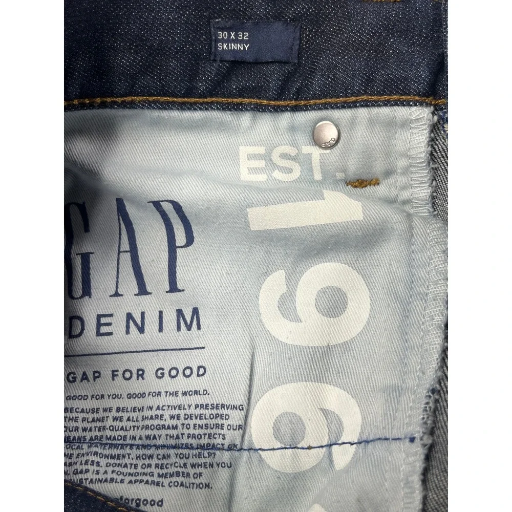 GAP‎ Denim Men's Dark Wash Skinny Jeans Size 30x32 Comfort Stretch Casual